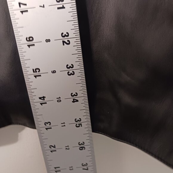 Calvin Klein Black Faux Leather Lightweight Coat, Size Medium Classic, Vegan - Picture 13 of 16